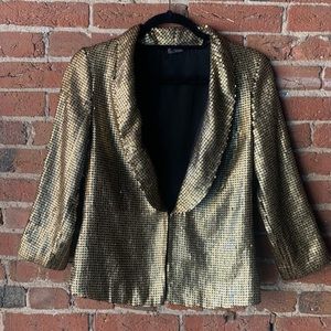 Sparkle and Fade Gold Sequin Blazer
